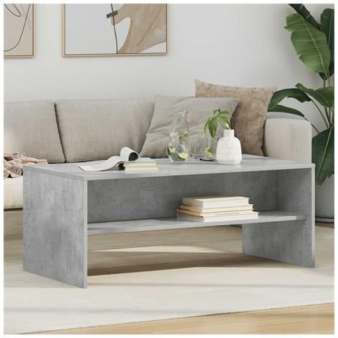Tavolino da salotto Grigio cemento 100 x 50 x 40 cm - Foto 2