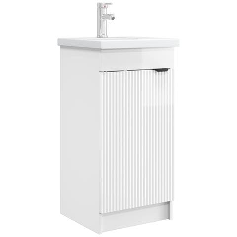 Mobile da bagno con lavabo Bianco Lucido 42 x 40 x 84,5 cm - Foto 1