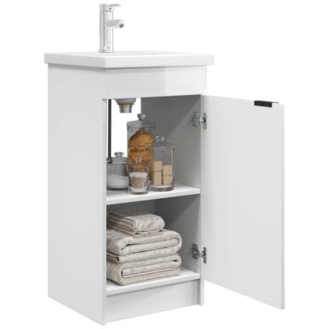 Mobile da bagno con lavabo Bianco Lucido 42 x 40 x 84,5 cm - Foto 2