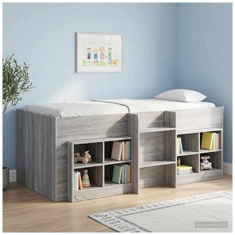 Letto Alto per Bambini 2 pcs Sonoma grigio 90 x 200 cm - Foto 2