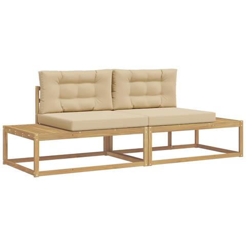 Set di divani da esterno Bianco 230,5 x 83 x 73 cm Poliestere - Foto 1