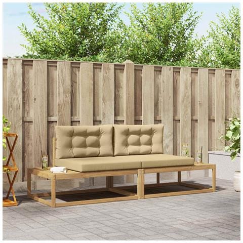 Set di divani da esterno Bianco 230,5 x 83 x 73 cm Poliestere - Foto 2