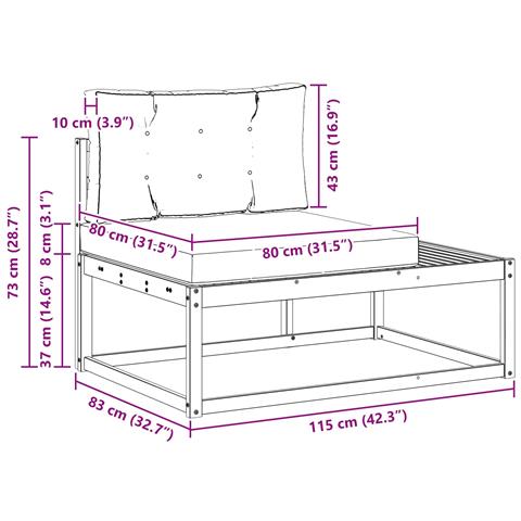 Set di divani da esterno Bianco 230,5 x 83 x 73 cm Poliestere - Foto 8