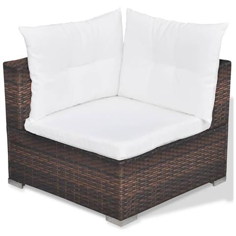 Set Divani da Giardino 5 pz con Cuscini in Polyrattan Marrone - Foto 9