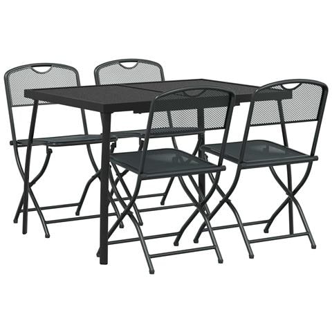 Set di Mobili da Esterno 5 pcs Antracite Ferro e Acciaio - Foto 1