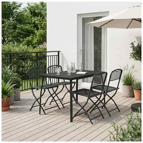 Set di Mobili da Esterno 5 pcs Antracite Ferro e Acciaio - Foto 2