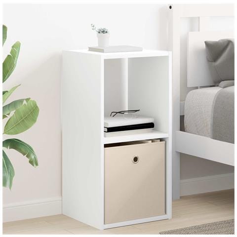 Comodino Bianco 35 x 32 x 68,5 cm Legno multistrato - Foto 2