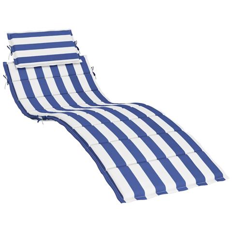 Cuscino per Lettino a Righe Bianche e Blu in Tessuto Oxford - Foto 1