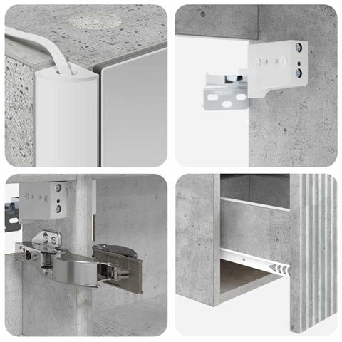 Set di Armadi da Bagno 5 pcs Grigio Cemento - Foto 9