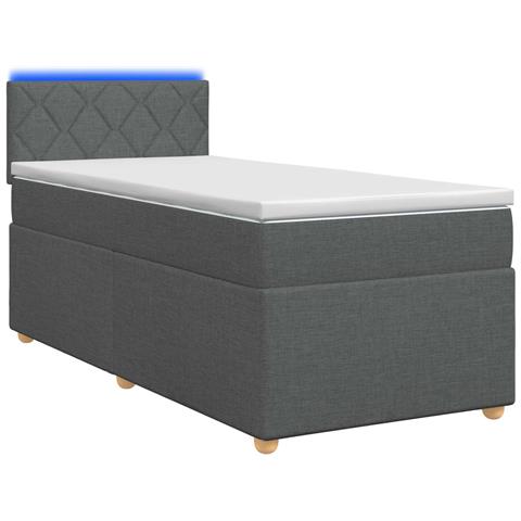Letto box spring con materasso Grigio Scuro 90 x 200 cm Tessuto - Foto 1