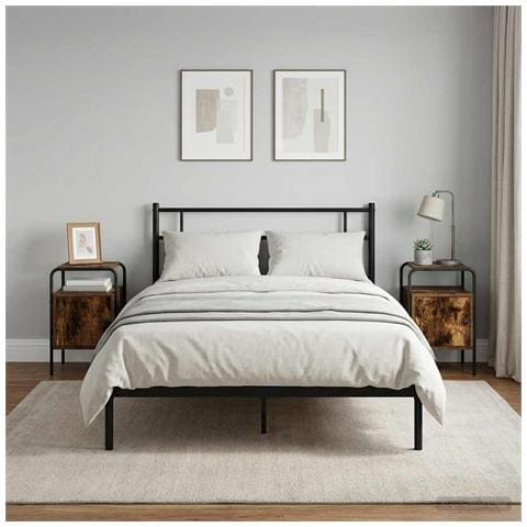 Armadio da Notte 2 pz Rovere Fumo Legno ingegnerizzato - Foto 2