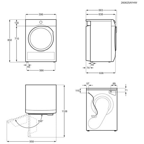 Series 7000 TR7HG18C asciugatrice Libera installazione Caricamento frontale 8 kg Bianco - Foto 2