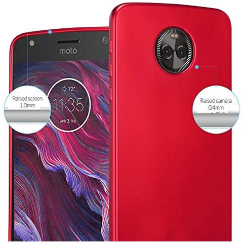Custodia Compatibile Con Motorola Moto Z In Rosso Metallico - Coperchio Protettivo In Silicone Tpu Flessibile - Foto 2