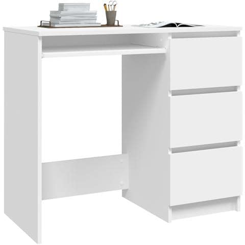 Scrivania Bianca 90x45x76 cm in Legno Multistrato - Foto 8