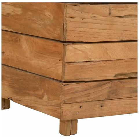 Letto Rialzato 150x40x72 cm Legno di Teak di Recupero e Acciaio - Foto 2