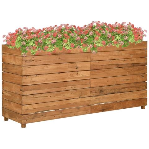 Letto Rialzato 150x40x72 cm Legno di Teak di Recupero e Acciaio - Foto 1