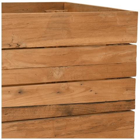 Letto Rialzato 150x40x72 cm Legno di Teak di Recupero e Acciaio - Foto 9