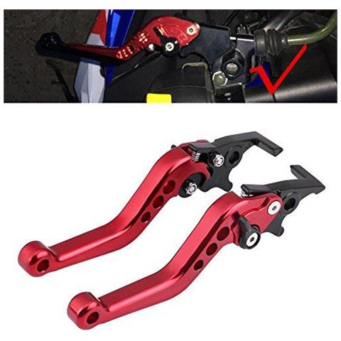 1 Paio Moto Maniglia Della Frizione Leva Freno Leve Leva Freno Universale Maniglia A Doppio Disco (red) - Foto 4