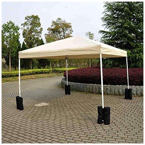 Set Di 4 Gazebo Leg Pesi Borse Gazebo Sabbia Borse Per Lancoraggio Gazebo Tende Parasole V7059-1 (nero) - Foto 4