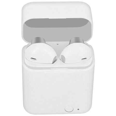 Auricolari Bluetooth 5.0 Custodia Di Ricarica 12h Tasto Di Comando - Argento - Foto 10