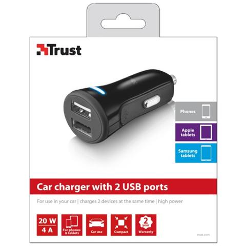 Caricabatteria per auto con 2 porte USB per caricare 2 tablet o smartphone contemporaneamente - Foto 2