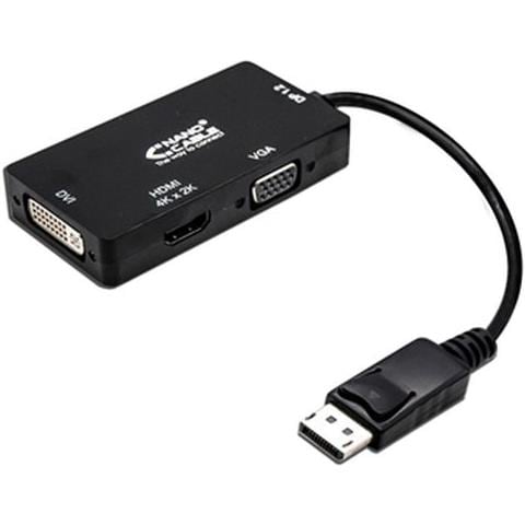 Nano Cavo 10.16.3301-bk - Adattatore convertitore 3 in 1 da DisplayPort a VGA / DVI / HDMI, DP1.2 / m-vga / h-dvi / h-hdmi / H) HDMI 4 K, colore: nero - Foto 1