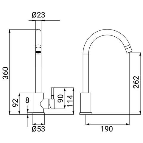 Rubinetto Lavello Bocca Alta In Acciaio Spazzolato Con Risparmio Acqua - Serie Bronx - Foto 2