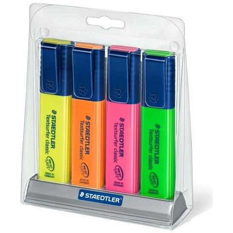 Staedtler Textsurfer Classic 364 Evidenziatore 4 Pz Punta Smussata Verde, Arancione, Rosa, Giallo - Foto 1