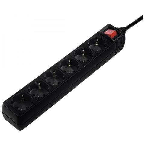 137265 Interno 6presa (e) Ac 3m Nero Prolunghe E Multiple - Foto 1