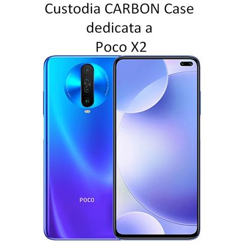 Maxy Custodia B-case Tpu Silicone Cover Case Per Poco X2 Carbon Metal Black - Foto 2