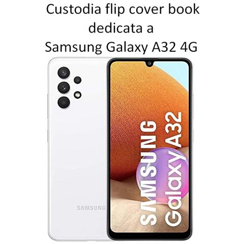 Maxy Custodia Book Orizzontale Silicone Case Per Samsung Galaxy A32 4g Gold-black - Foto 2