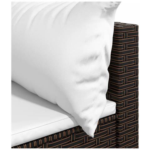 Divano Angolare da Giardino con Cuscini in Polyrattan Marrone - Foto 7