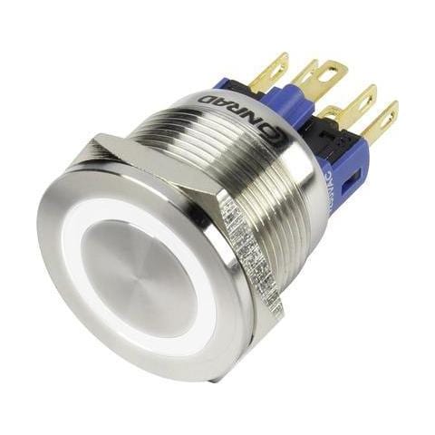Vandalismusgeschtzter Drucktaster 250 V /ac 3 A 1 X Aus / (ein) Gq22s-11e /w / 12v Ip65 Tastend 1 St. (gq22s-11e /w / 12v) - Foto 1