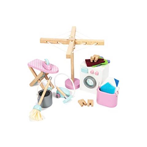 Accessori Per La Lavanderia Della Casa Delle Bambole Daisylane In Legno, Set Da Gioco Per Case Delle Bambole Set Di Mobili Per Casa Delle Bambole Per Ragazze O Ragazzi - Adatto Per Bambini Dai 3 Anni In Su - Foto 1