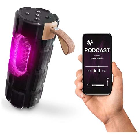 Altoparlante Senza Fili con Bluetooth Wireless Rgb Con Luce Colore Nero - Foto 2