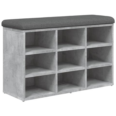 Panca Porta Scarpe Grigio Cemento 82x32x50cm Legno Multistrato - Foto 2