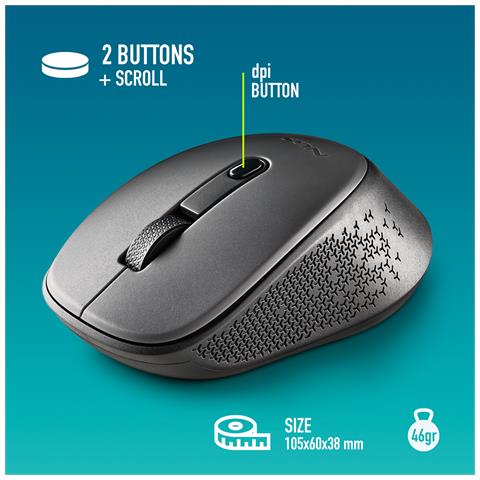 DEW mouse Ambidestro RF Wireless Ottico 1600 DPI - Foto 2