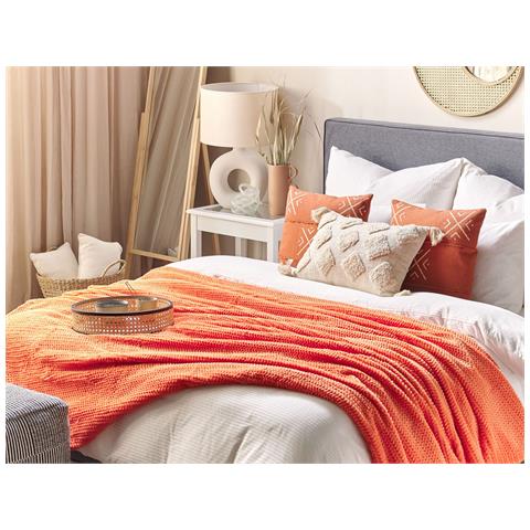 Coperta Bjas 200 X 220 Cm Arancione - Foto 1
