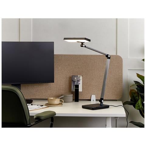 Lampada Da Scrivania A Led Lacerta Con Caricatore Wireless Metallo Nero - Foto 1