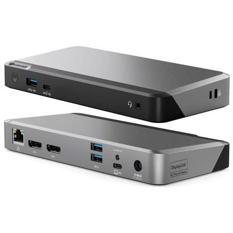 DUPRDX2-100 replicatore di porte e docking station per laptop Cablato USB 3.2 Gen 1 (3.1 Gen 1) Type-C Nero, Grigio - Foto 1