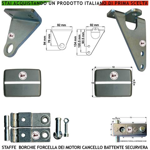 Staffe Acciaio E Borchie Snodo O Forcella Posteriore In Alluminio 121091 Set Ricambio Per Motori O Attuatori - Foto 1