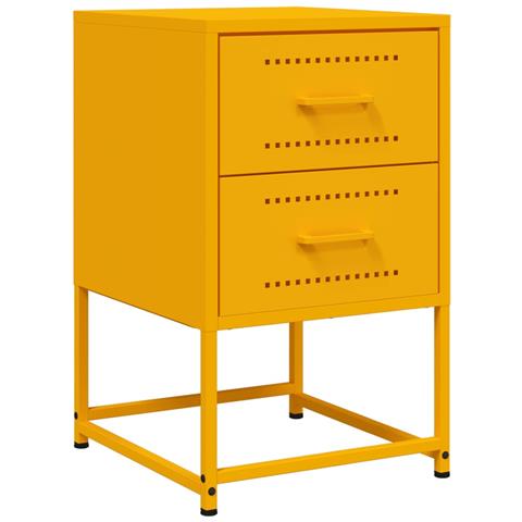 Comodino Giallo Senape 36x39x60,5 Cm In Acciaio - Foto 1