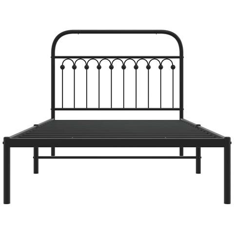 Giroletto Con Testiera In Metallo Nero 107x203 Cm - Foto 2