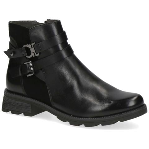 Black Comb Casual Closed Booties Stivaletti Pelle Scarpe Donna Nero Eu 36, 9-25429-41-019 - Foto 1