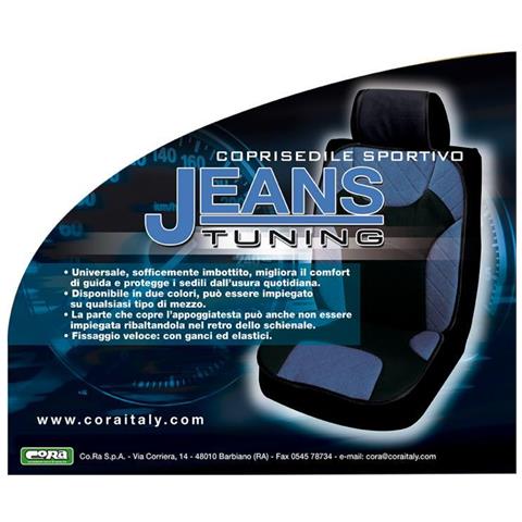 Coprisedile Anteriore Universale Jeans Tuning Grigio/nero - Foto 2