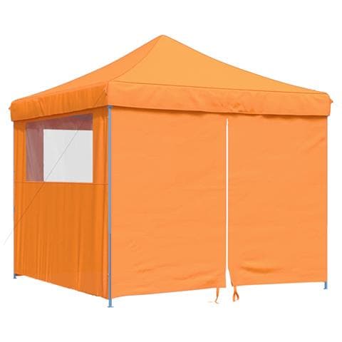 Tendone Per Feste Pieghevole Pop-up Con 4 Pareti Arancione - Foto 2