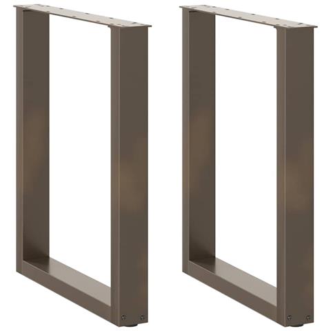 Gambe Tavolo Pranzo A U 2 Pz 60x(72-73) Cm Acciaio - Foto 1