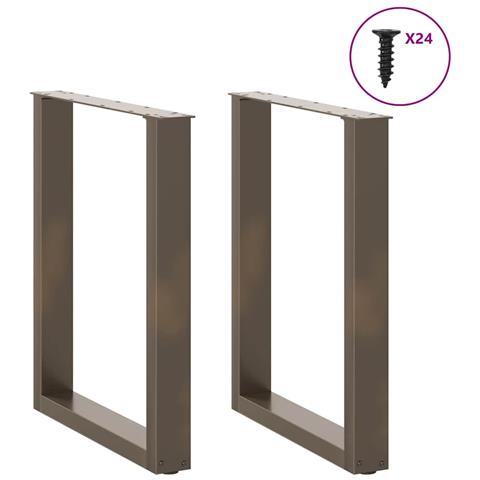 Gambe Tavolo Pranzo A U 2 Pz 60x(72-73) Cm Acciaio - Foto 3