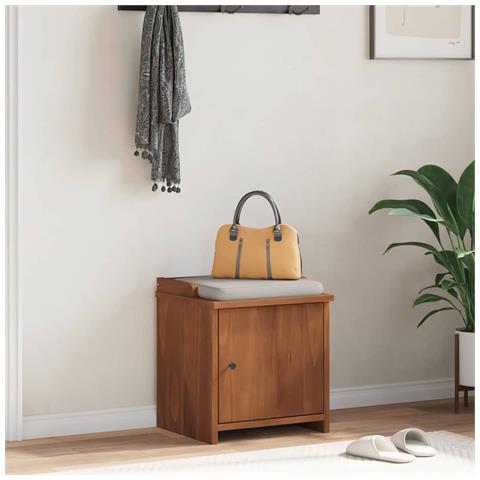 Panca Da Corridoio Sandnes 45x40x50 Cm Legno Massello Di Pino - Foto 3