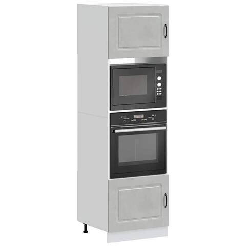 Armadi Forno 2 Pz Lucca Grigio Cemento In Legno Multistrato - Foto 1